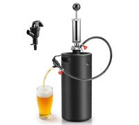 MRbrew Mini cultivateur de fût de 3,6 l avec pompe à main portable pour fût | Système de robinet pour distributeur de bière en acier inoxydable pour maison, mini kegerator, brassage, fête, pique-nique