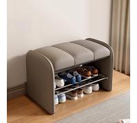 MRBVAOXVD Banc de Chaussures, Banc de Chaussures, Avec Faux Cuir Rembourré Organizateur de Porte-Chaussures Moderne Fin Du Lit Banc Pour L'Entrée Chambre À Coucher Closet Salon Couloir/Gris/60 * 37 *