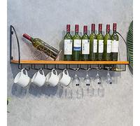 MRBVAOXVD Casiers À Vin, Étagère À Vin Murale, Support Mural, Porte-Bouteilles Avec Porte-Verres À Vin, Étagères Flottantes Pour Salon, Restaurants, Bars/Doré/100 X 22 X 33 Cm/Noir/100 * 22 * 33 Cm
