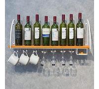MRBVAOXVD Casiers À Vin, Étagère À Vin Murale, Support Mural, Porte-Bouteilles Avec Porte-Verres À Vin, Étagères Flottantes Pour Salon, Restaurants, Bars/Doré/100 X 22 X 33 Cm/Blanc/80 * 22 * 33 Cm