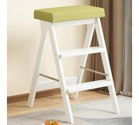 MRBVAOXVD Escaliers, Chaise D'Échelle de Bibliothèque Pliante En Bois 3 Étages Tabouret À Étaconvertible Stand D'Affichage Protable Pour Bureau Cuisine À La Maison Log Extérieur Et Couleur Grise/Blanc