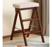 MRBVAOXVD Escaliers, Chaise D'Échelle de Bibliothèque Pliante En Bois 3 Étages Tabouret À Étaconvertible Stand D'Affichage Protable Pour Bureau Cuisine À La Maison Log Extérieur Et Couleur Grise/Br +