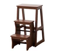 MRBVAOXVD Escaliers, Chaise D'Échelle En Bois À 3 Étapes Accueil Multi-Fonction Tabouret À Étapes Tabouret À Pieds de Stockage Flip Display Stand Etstand Portable Économie D'Espace Orange/Br