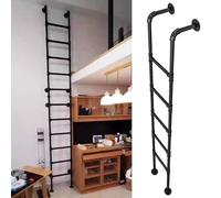 MRBVAOXVD Heavy Duty Wall Mounted Metal Egress Window Escalier Pour Le Lit de Grenier Haut 4 8Ft Escaliers D'Étaavec 330Lbs Capacité de Charge Escalier D'Échappement Au Feu (110Cm / 43In)