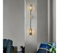 MRBVAOXVD Lampes Murales, Hertl Mid Century Modern Wall Sconce Haut En Bas Éclairage Intérieur Longue Bande Linéairemurale Bar Fumée Verre Gris Câblé Côté Litmurale Pour Chambre Salon Salle Dens Vanit
