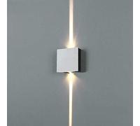 MRBVAOXVD Lampes Murales, Hertl Moderne A Mené Mural Directionnel Sconce Carré Contemporain Imperméable En Alumilammurale Argentéemurale Pour Hallway Gallery Porch Hotel/Lumière Chaude/2 Lumières