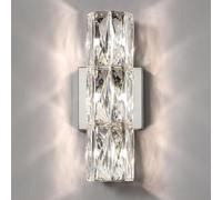MRBVAOXVD Lampes Murales, Hertlcrystal Wall Sconce Led Crystal Wall Light Bar Vanity Light Chrome Modern Linear Bathroom Wall Mountp Eclairage de Côté Lit Pour Chambre Salon Couloir, 3000K Lumière Cha