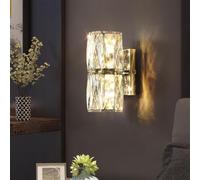 MRBVAOXVD Lampes Murales, Hertlcrystal Wall Sconce Led Crystal Wall Light Bar Vanity Light Chrome Modern Linear Bathroom Wall Mountp Eclairage de Côté Lit Pour Chambre Salon Couloir, 3000K Lumière Cha