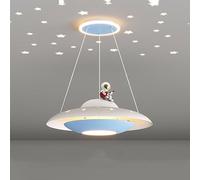 MRBVAOXVD Lustres, Astronaute Bleu A Mené Pour Kids Chambre -Pependue Planète Moderne Avec Rose Et Projection Étoile - Idéal Pour Les Garçons Et Les Filles Chambre À Coucher, Pépinière/Bleu