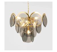 MRBVAOXVD Lustres, Lumière Moderne Luxe Verre Salon Simple Restaurant Chambre À Coucherpesndentives Décor Intérieur Éclairagepes/Lumière Chaude/Gris D80Cm