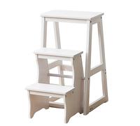 MRBVAOXVD Multi Fonction En Bois 3 Étapes Chaise D'Échelle Stockage Maison Pied Tabouret Et Stand D'Affichage Portablestand Pour La Maison Et La Bibliothèque Économie D'Espace Tabouret D'Éta(Marron)/B