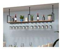 MRBVAOXVD Supporteur de Verre de Vinpendu Porte-Vin Monté Au Mur Et Porte-Fleurs Stockage de Verre de Vin En Fer Forgé Pour La Décoration À La Maison Solution Élégante Et Économisant de L'Espace/Néron