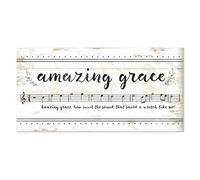 MRC Wood Products Amazing Grace How Sweet The Sound Music Notes Panneau Mural en Bois 9 x 18 cm