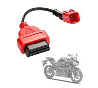 MRCARTOOL Câble de Diagnostic OBD2 OBDII Génération IV 6P pour Testeur de Moto pour EUROV 6 Broches vers 16 Broches Compatible avec EUROV avec Motos Honda