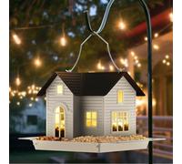 MrCrafts Nature Mangeoire solaire à oiseaux pour l'extérieur, mangeoire à oiseaux à suspendre pour oiseaux sauvages, mangeoire pour oiseaux pour l'extérieur, nichoir pour jardin