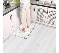 Mrcrypos Petit tapis de cuisine en cuir PVC, imperméable, rembourré, anti-fatigue, antidérapant, accessoires de cuisine, 43,2 x 73,7 cm, marbre de luxe