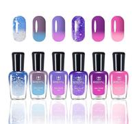 MrCuvaryas Lot de 6 Vernis à Ongles à Changement de Couleur - Séchage Rapide et Durable - Sans Lampe UV (Couleur C)