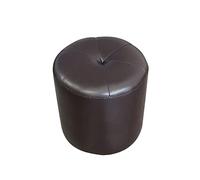 MRDAER s Tabouret de Pied Repose-Pieds en Cuir de Vachette Tabourets de Pied Ronds Tabouret de Changement de Chaussures Pouf Repose-Pieds s pour la Chambre à Coucher s pour Le Salon, Marron-32x32cm
