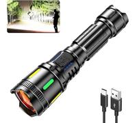 MRDEER Lampe De Poche Led Rechargeable, Lampe De Poche ExtrêMement Lumineuse De 20 000 Lumens, Lampe De Poche Tactique Zoomable Et éTanche Pour Le Camping, L'ExtéRieur, La PêChe Et Les Urgences