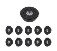 MRDEER Lot de 10 spots LED encastrables 230 V IP44 à spots de plafond, luminaires encastrables Mini Slim 20 mm ultra plats, blanc chaud 3000 K, spots encastrables orientables pour (Noir)