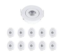 MRDEER Lot de 10 spots LED encastrables 230 V IP44 à spots de plafond, luminaires encastrables Mini Slim 20 mm ultra plats, blanc chaud 3000 K, spots encastrables orientables pour (Blanc)