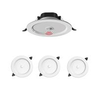 MRDEER Lot de 3 spots LED encastrables, mesure de perçage 85 mm, cadre d’encastrement de 7 W, spot LED 230 V, détecteur de mouvement PIR encastré, pour cuisine et salon, blanc