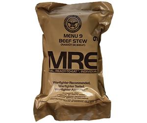 MRE (Meals Ready-to-Eat) Genuine US Military Surplus with Menu Selections, 09 Beef Stew by Western Frontier
