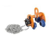 Mreryyse 2000kg Chariot à Poutre de Poussée en Acier, Chariot à Poussoir Manuel avec une Largeur de Bride de 80-168mm, Chariot Porte-palan Poutre Coulissante avec 3m de Chaîne