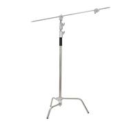 Mreryyse C-Stand Support dEclairage,C Stand avec Bras de Girafe,Trépied déclairage en Acier Inoxydable,Hauteur réglable:149-330cm,Trépied de Lampe réglable C-Stand pour Studio denregistrement