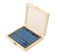 Mreryyse Outils de tour Bits, 11pcs Burins en Carbure de Tungstène, Jeu de Burins de Tournage en Carbure, 8x8mm Tipped Weld Fraisage Set doutils de Coupe, Tournage Jeu doutils avec Caisse en Bois