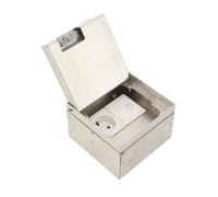 Mreryyse Prise de Sol, 10A AC 250V 2500W Prise Electrique, Exterieure Etanche, Installation dans Boîte Mural ou dans Sol, Kit de boîte de sol, Raccord de câble réseau et prise EU à deux trous