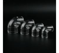 MRESXT 2-5pcs 16-32mm Transparent PVC Tuyau Connecteurs Standard PVC Tuyau d'eau Cap Couplage Coude T Adaptateur pour Choisir-ID 32MM (2pcs)-90 degrés Coude