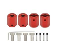 MRFVASD RC Accessoires Voitures pour ARRMA 3s pour Vorteks pour Senton pour Granite Big pour Rock pour Typhon 1/10 4 Adaptateurs Moyeu Hexagonal Allongés Alliage 12 Mm Voiture Télécommandée X 16(Red)