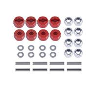 MRFVASD RC Accessoires Voitures pour Traxxas pour Slash 4X4 pour Rustler pour Rally pour VXL pour Nitro 4-Tec 4WD 1/10 8 Pièces Adaptateurs Moyeux Roue Hexagonaux Écrou Blocage M4 12 Mm Voiture RC