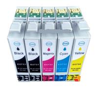 MRHZKE Cartouche d'encre 5PK 731N 73N T0731 Compatible avec imprimantes C79 CX5500 CX8300 CX9300 TX100 TX210 TX410 TX550w