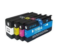 MRHZKE Cartouche d'encre Pleine d'encre 711XL Compatible avec imprimante 711XL DesignJet T120 T520(1 Set)