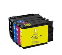 MRHZKE Jeu de Cartouches d'encre 936 937 938 Compatible avec Officejet Pro 9110b 9120 9130 9720 9730, Cartouche Couleur Compatible avec imprimante(936 4Color 1set)