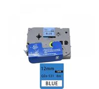 MRHZKE Ruban d'étiquette Compatible avec PT-H110 Ribbon d'étiquetage Blanc 12 mm 231 221 211 631 431 531(Black on Blue)