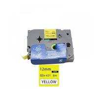 MRHZKE Ruban d'étiquette Compatible avec PT-H110 Ribbon d'étiquetage Blanc 12 mm 231 221 211 631 431 531(Black on Yellow)