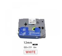 MRHZKE Ruban d'étiquette Compatible avec PT-H110 Ribbon d'étiquetage Blanc 12 mm 231 221 211 631 431 531(Black on White)