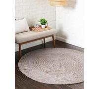 Mrida Weave Tapis rond en jute tissé à la main de 2,7 m - Style bohème rustique respectueux de l'environnement, durable, respectueux des animaux domestiques et parfait pour ajouter du charme naturel à