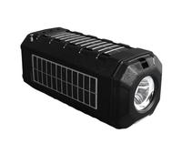 Mrisata Enceinte Solaire Portable, étanche, Lampe Torche Lumineuse, Radio, Lecteur de Musique pour Activités de Plein Air