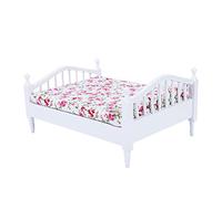Mrisata Ensemble de Mini Meubles de Chambre à Coucher en Bois à L'échelle 1:12, Meubles de Maison de Poupée Blancs avec Matériau en Bois Lisse Non Toxique, pour Décoration de mais
