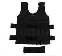 Mrisata Gilet lesté Réglable Charge Maximale 20 Kg Gilet D'entraînement D'exercice pour L'entraînement de Fitness en Cours D'exécution Tissu Oxford Noir 60 Cm X 42 Cm