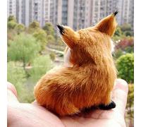 Mrisata Jouet en Peluche de Renard de Simulation, Mini Animal en Peluche Mignon Petit Renard Assis, avec Fourrure Douce Réaliste, pour Cadeau d'anniversaire d'enfants, Décoration (comme indiqué #87)