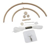Mrisata Kit de Bricolage Mobile pour bébé, Cadre en Bois pour Chambre D'enfant, Cloche de Lit Mobile, Carillon à Vent au Plafond, Ornements de Cadre à Suspendre, Kit Fait à la Mai (B)