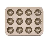 Mrisata Moule à Madeleine, Moule de Cuisson Antiadhésif en Forme de Coquille à 12 Cavités, Plateaux à Biscuits en Forme de Coquille en Acier au Carbone, de Cuisson pour Bisc