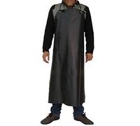 Mrisata Tablier Imperméable Robuste, Matériau de Tendon de Bœuf Super Résistant, épais, Robuste et Durable, avec Conception D'attache Réglable pour la Cuisine, la Vaisselle, le Bo (Noire)