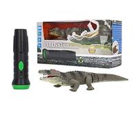 Mrisata télécommandé avec Sons et Lumières, Jouet Farce, Ressemble, Se Sent, Rugit et Se Déplace comme Un Vrai Crocodile, Figurine de Réaliste avec Mâchoire