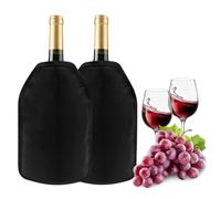 Mritrit 2 Rafraichisseur de Bouteille de Vin, Rafraîchisseurs pour Bouteille de Vin, Manchon Refroidisseur Bouteille, Sac Isotherme Bouteille Retractable pour 0.7-1L Bouteilles de Champagne Bière Noir